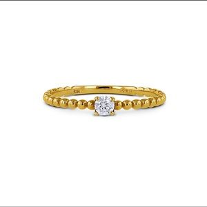 18k yellow gold solitaire diamond circle ring